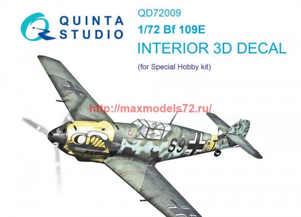 QD72009   3D Декаль интерьера кабины Bf 109E (Special Hobby) (thumb68276)