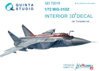 QD72015   3D Декаль интерьера кабины МиГ-31ДЗ (Trumpeter) (thumb68301)