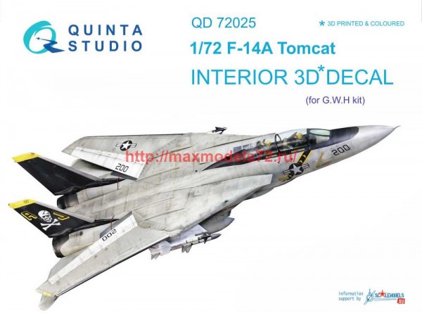 QD72025   3D Декаль интерьера кабины F-14A (GWH) (thumb68347)