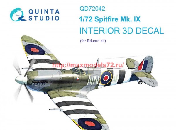 QD72042   3D Декаль интерьера кабины Spitfire Mk.IX (Eduard) (thumb68432)