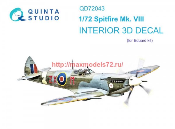 QD72043   3D Декаль интерьера кабины Spitfire Mk.VIII (Eduard) (thumb68437)