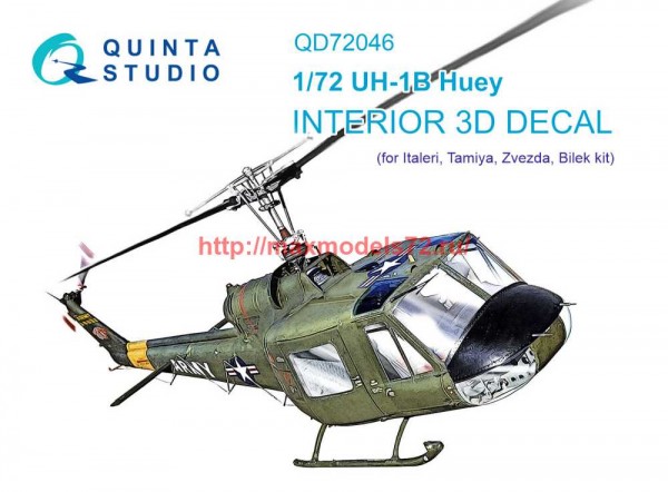 QD72046   3D Декаль интерьера кабины Uh-1B (Italeri) (thumb68452)