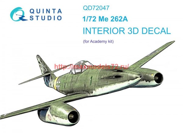 QD72047   3D Декаль интерьера кабины Me-262A (Academy) (thumb68457)