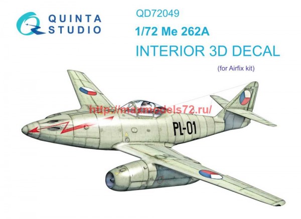 QD72049   3D Декаль интерьера кабины Me-262A (Airfix) (thumb68467)