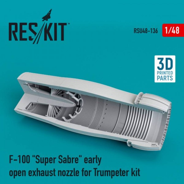 RSU48-0136   F-100 "Super Sabre" early open exhaust nozzle for Trumpeter kit (1/48) (thumb67071)
