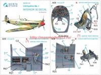 QD48133   3D Декаль интерьера кабины Spitfire Mk.I (Eduard) (attach3 69154)