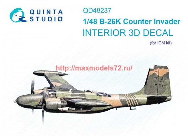 QD48237   3D Декаль интерьера кабины B-26K (ICM) (thumb69655)