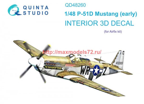 QD48260   3D Декаль интерьера кабины P-51D Early (Airfix) (thumb69767)