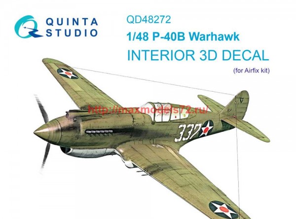 QD48272   3D Декаль интерьера кабины P-40B (Airfix) (thumb69807)