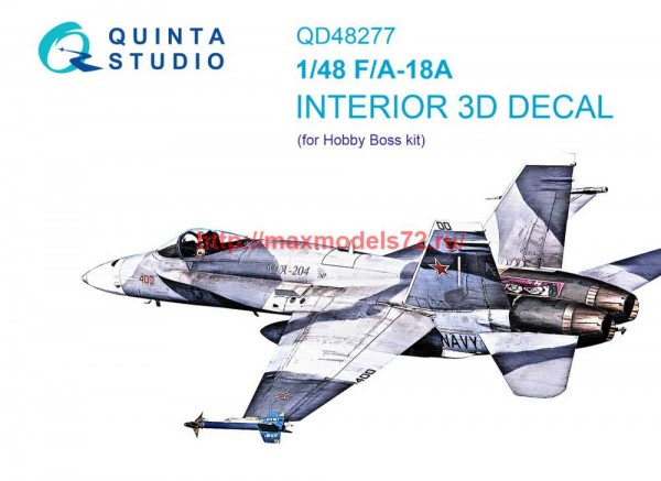 QD48277   3D Декаль интерьера кабины F/A-18А (HobbyBoss) (thumb69827)