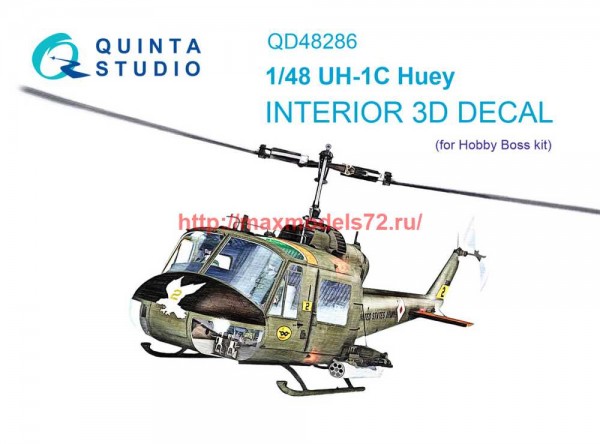 QD48286   3D Декаль интерьера кабины UH-1C (HobbyBoss) (thumb69871)