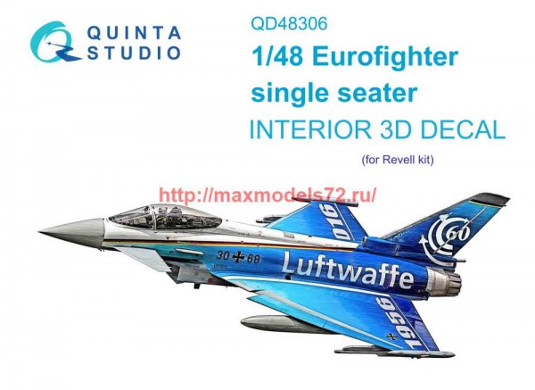 QD48306   3D Декаль интерьера кабины Eurofighter одноместный (Revell) (thumb69951)