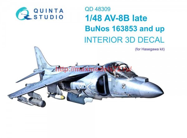 QD48309   3D Декаль интерьера кабины AV-8B Late (Hasegawa) (thumb69955)