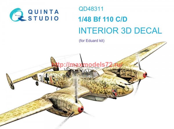 QD48311   3D Декаль интерьера кабины Bf 110C/D (Eduard) (thumb69967)