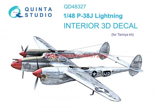 QD48327   3D Декаль интерьера кабины P-38J (Tamiya) (thumb70003)
