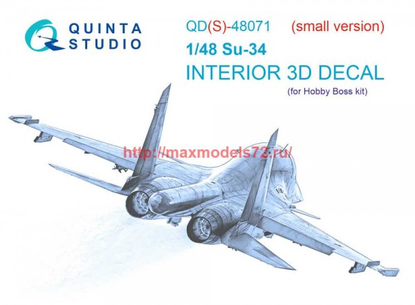 QDS-48071   3D Декаль интерьера кабины Су-34 (HobbyBoss) (Малая версия) (thumb68840)