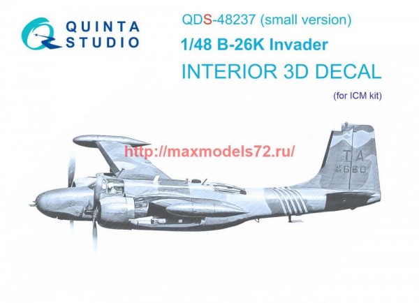 QDS-48237   3D Декаль интерьера кабины B-26K (ICM) (Small version) (thumb69659)