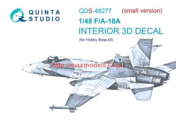 QDS-48277   3D Декаль интерьера кабины F/A-18А (HobbyBoss)(Малая версия) (thumb69831)