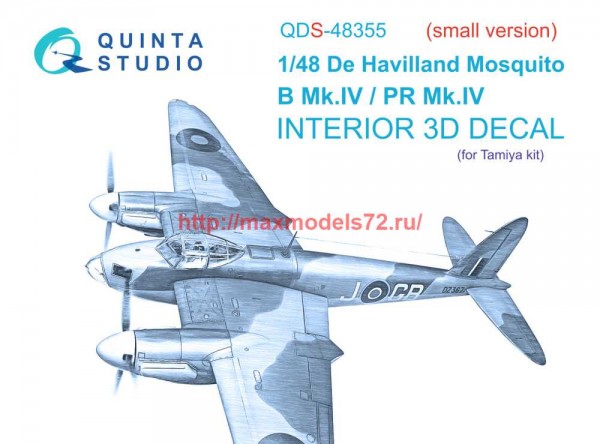 QDS-48355   3D Декаль интерьера кабины DH Mosquito B Mk.IV/PR Mk.IV (Tamiya) (Малая версия) (thumb70075)