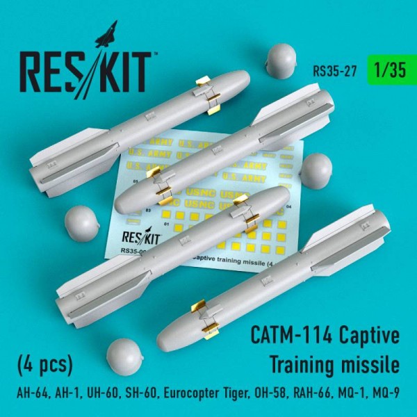 RS35-0027   CATM-114 Captive Training missiles (4 pcs) (AH-64, AH-1, UH-60, SH-60, Eurocopter Tiger, OH-58, RAH-66, MQ-1, MQ-9) (1/35) (thumb66943)
