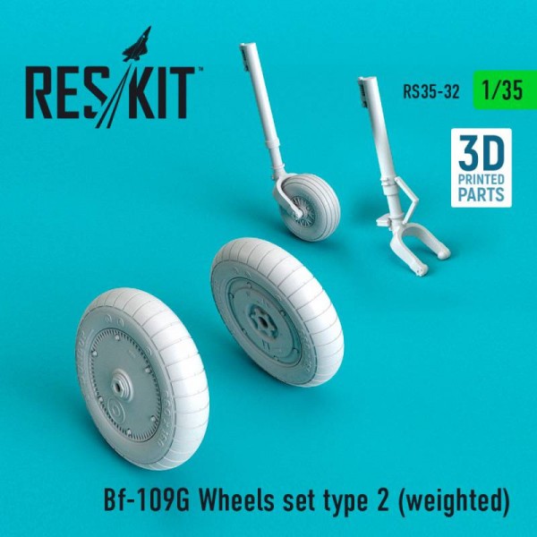 RS35-0032   Bf-109G Wheels set type 2 (weighted) (1/35) (thumb66953)