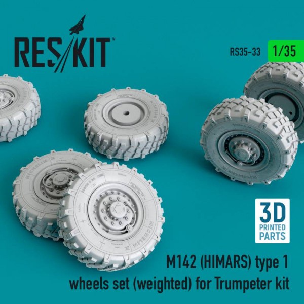 RS35-0033   M142 (HIMARS) type 1 wheels set (weighted) for Trumpeter kit (1/35) (thumb66955)