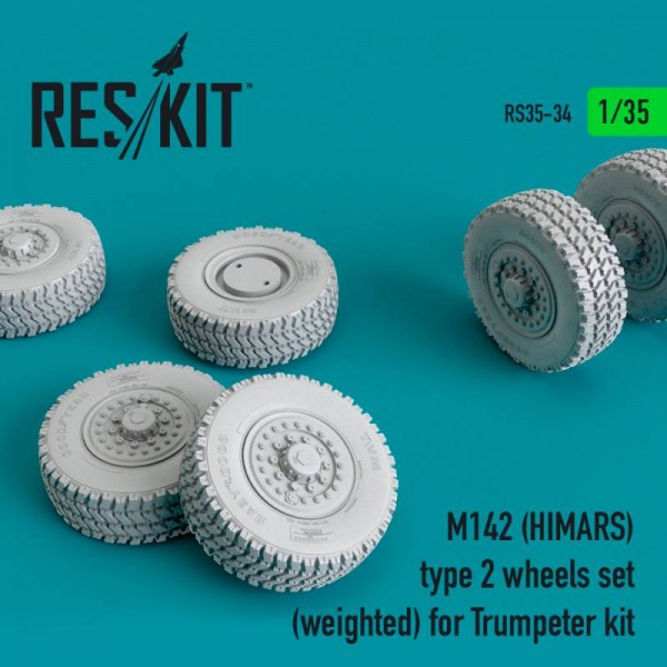 RS35-0034   M142 (HIMARS) type 2 wheels set (weighted) for Trumpeter kit (1/35) (thumb66957)