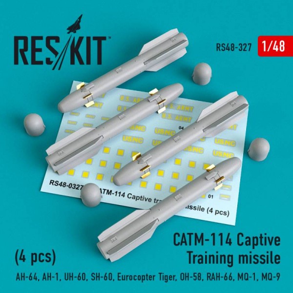 RS48-0327   CATM-114 Captive Training missiles (4 pcs) (AH-64, AH-1, UH-60, SH-60, Eurocopter Tiger, OH-58, RAH-66, MQ-1, MQ-9) (1/48) (thumb66969)