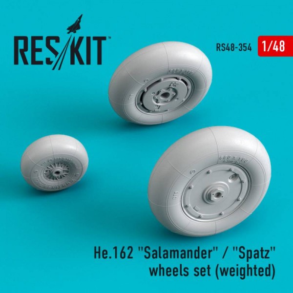RS48-0354   He.162 "Salamander" / "Spatz" wheels set (weighted)  (1/48) (thumb67003)