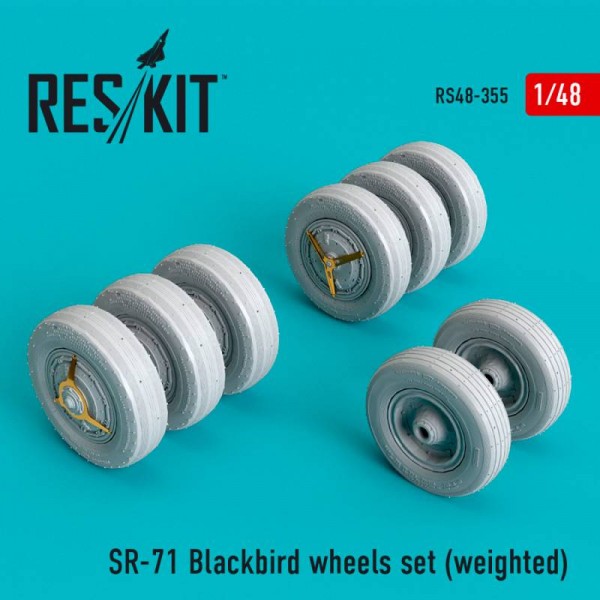 RS48-0355   SR-71 "Blackbird" wheels set (weighted) (1/48) (thumb67005)