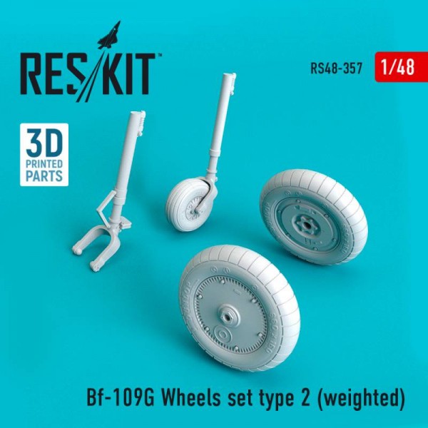 RS48-0357   Bf-109G wheels set type 2 (weighted) (1/48) (thumb67009)
