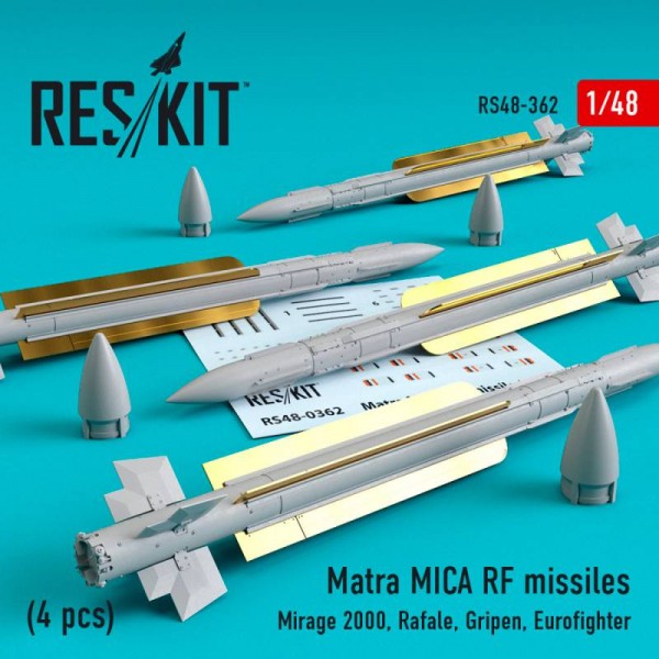 RS48-0362   Matra MICA RF missiles (4 pcs) (Mirage 2000, Rafale, Gripen, Eurofighter) (1/48) (thumb67017)
