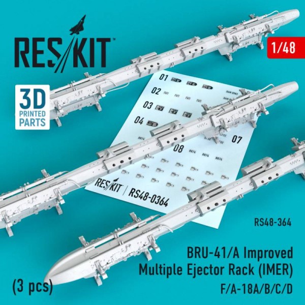 RS48-0364   BRU-41/A Improved Multiple Ejector Rack (IMER) (3 pcs) (F/A-18A/B/C/D) (1/48) (thumb67021)