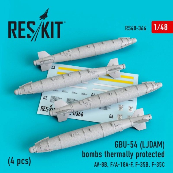RS48-0366   GBU-54 (LJDAM) bombs thermally protected (4 pcs) (AV-8B, F/A-18A-F, F-35B, F-35C) (1/48) (thumb67025)
