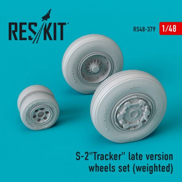 RS48-0379   S-2 "Tracker" late version wheels set (weighted) (1/48) (thumb67031)