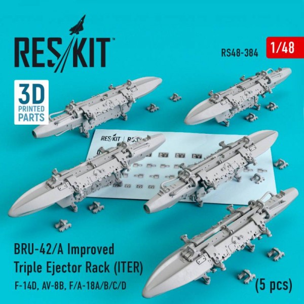 RS48-0384   BRU-42/A Improved Triple Ejector Rack (ITER) (5 pcs) (F-14D, AV-8B, F/A-18A/B/C/D) (1/48) (thumb67039)