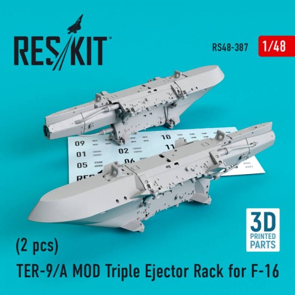 RS48-0387   TER-9/A MOD Triple Ejector Rack for F-16 (2 pcs) (3D Printing) (1/48) (thumb67045)