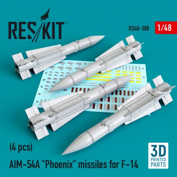 RS48-0388   AIM-54A "Phoenix" missiles for F-14 (4pcs) (1/48) (thumb67047)