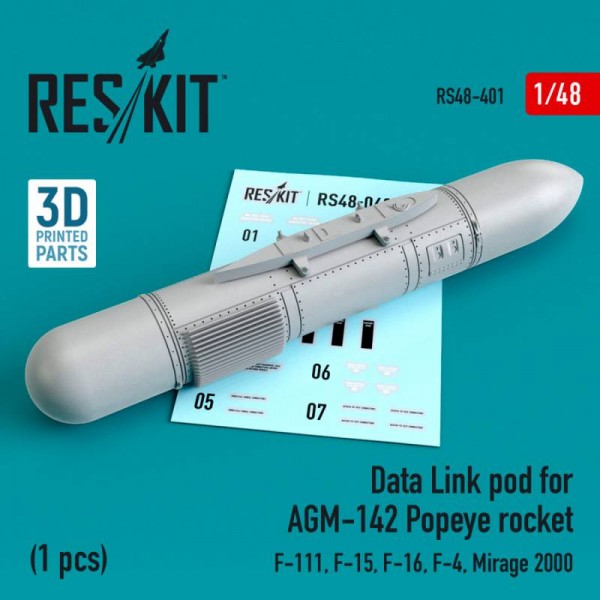 RS48-0401   Data Link pod for AGM-142 Popeye rocket (F-15, F-16, F-4, Mirage 2000, F-111) (1/48) (thumb67061)