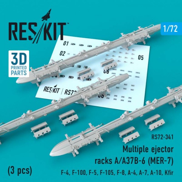 RS72-0341   Multiple ejector racks A/A37B-6 (MER-7) (3 pcs) (F-4, F-100, F-5, F-105, F-8, A-4, A-7, A-10, Kfir) (1/72) (thumb67189)