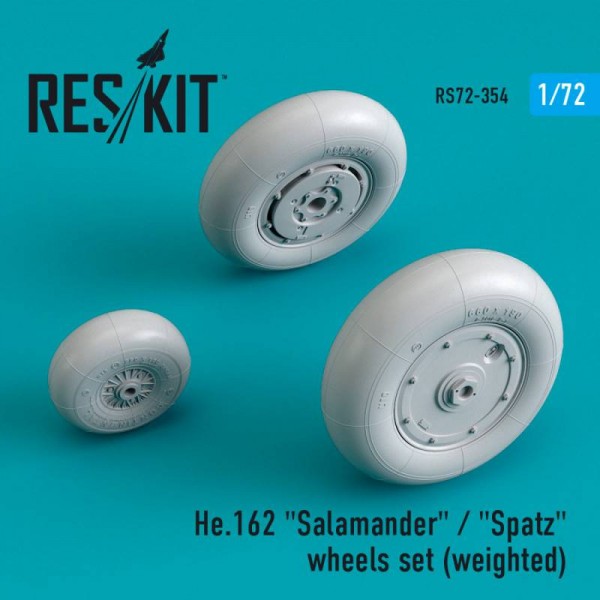 RS72-0354   He.162 "Salamander" / "Spatz" wheels set (weighted) (1/72) (thumb67207)
