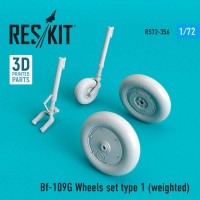 RS72-0356   Bf-109G wheels set type 1 (weighted) (1/72) (thumb67211)