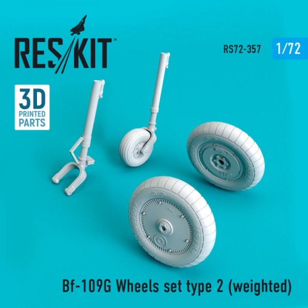 RS72-0357   Bf-109G wheels set type 2 (weighted) (1/72) (thumb67213)