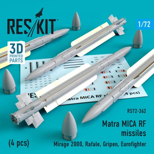 RS72-0362   Matra MICA RF missiles (4 pcs) (Mirage 2000, Rafale, Gripen, Eurofighter) (1/72) (thumb67221)