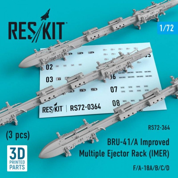 RS72-0364   BRU-41/A Improved Multiple Ejector Rack (IMER) (3 pcs) (F/A-18A/B/C/D) (1/72) (thumb67225)