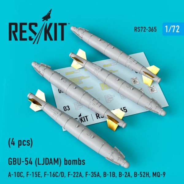 RS72-0365   GBU-54 (LJDAM) bombs (4 pcs) (A-10C, F-15E, F-16C/D, F-22A, F-35A, B-1B, B-2A, B-52H, MQ-9) (1/72) (thumb67227)
