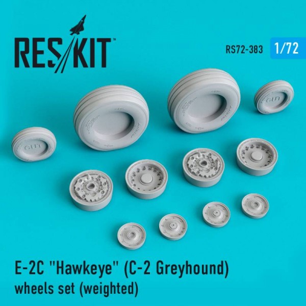 RS72-0383   E-2C "Hawkeye" (C-2 Greyhound) wheels set (weighted) (1/72) (thumb67249)