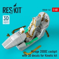 RSU48-0142   Mirage 2000C cockpit with 3D decals for Kinetic kit (1/48) (attach1 67078)