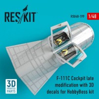 RSU48-0199   F-111C Cockpit late modification with 3D decals for HobbyBoss kit (1/48) (attach1 67106)