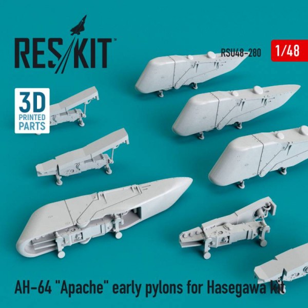 RSU48-0280   AH-64 "Apache" early pylons for Hasegawa kit (3D Printing) (1/48) (thumb67159)